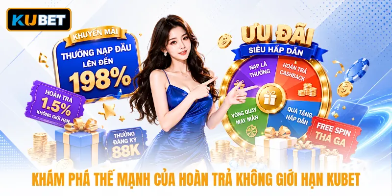 Khám phá thế mạnh của hoàn trả không giới hạn KUBET