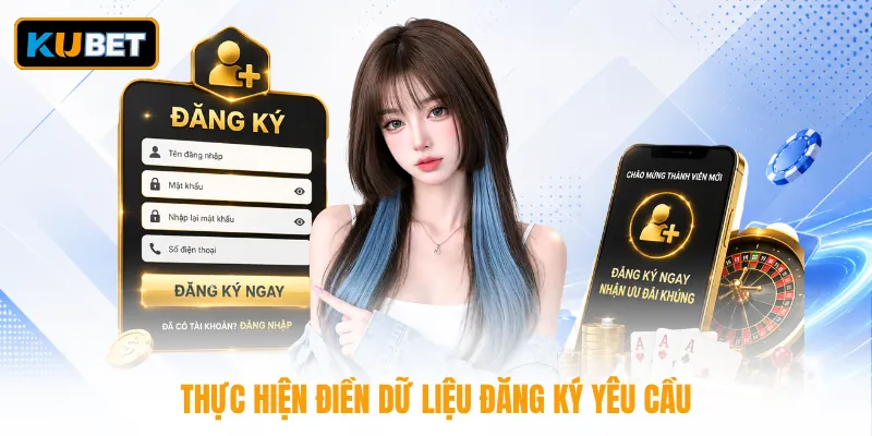 Thực hiện điền dữ liệu đăng ký yêu cầu